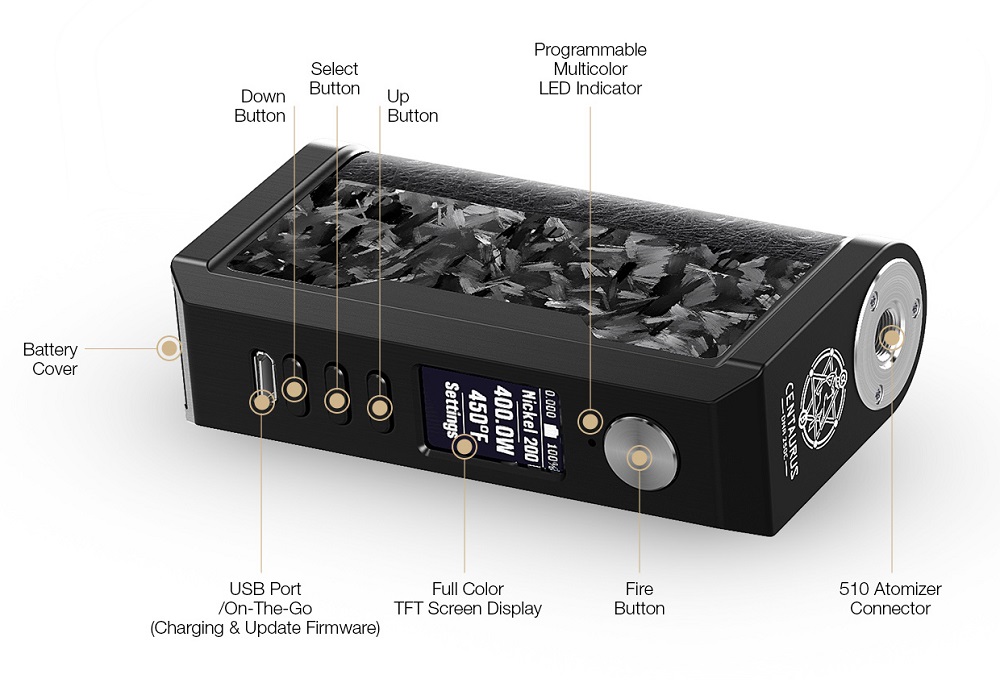 centaurus dna 250c box mod by lost vape 7