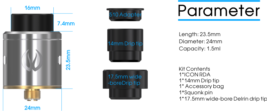 Icon RDA 24mm Mike Vapes by Vandy Vape vapexperts 7