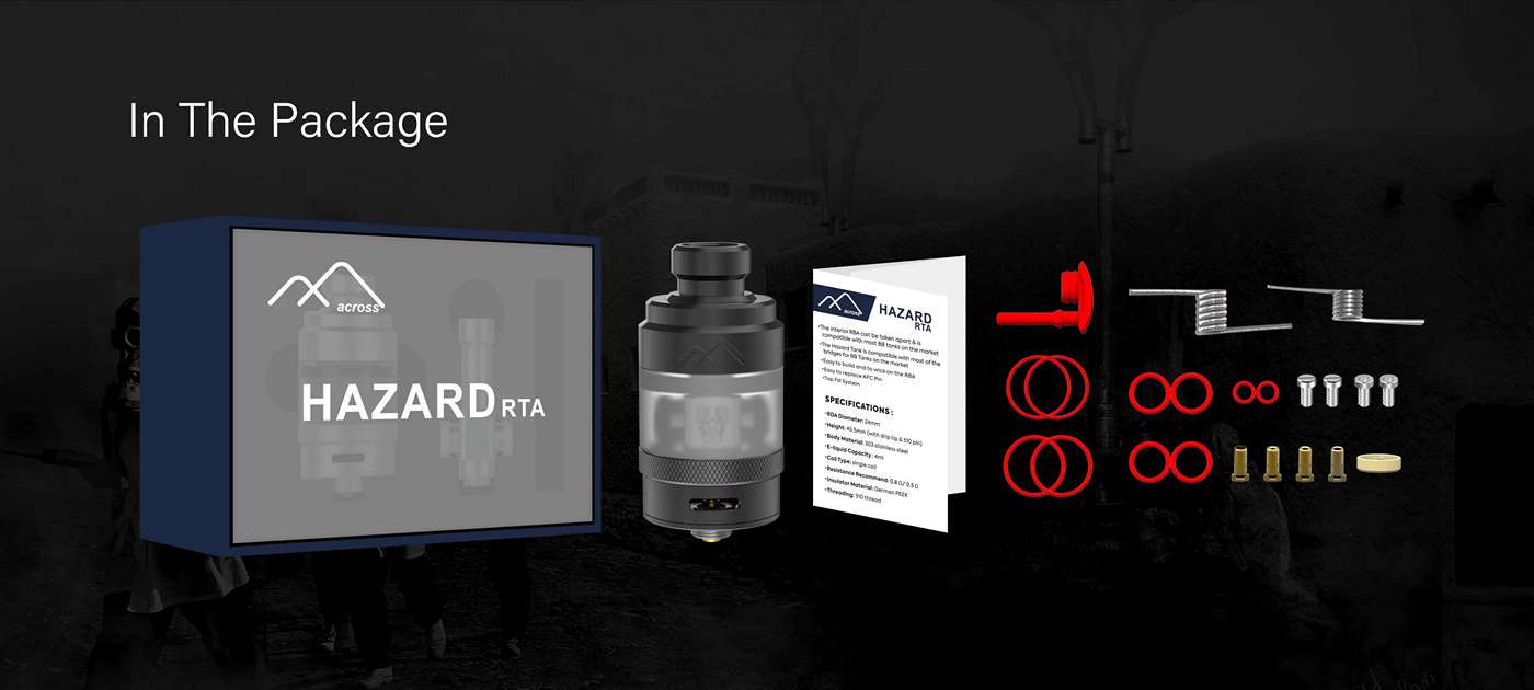 hazard rta 24mm by across vape stainless 12