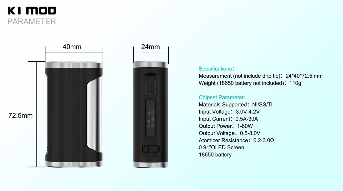 k1 box mod 18650 by ambition mods vypers vapes 2