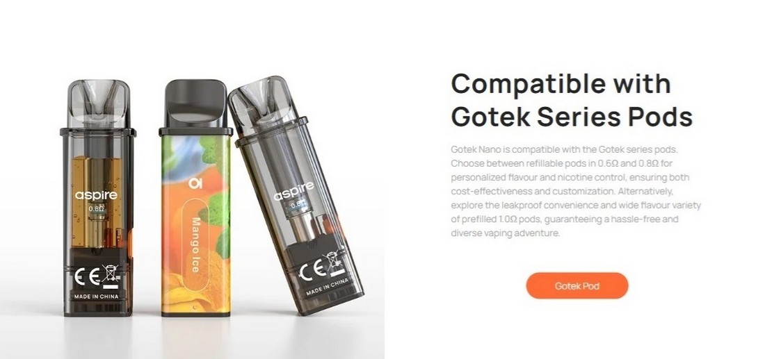 gotek nano 1000mah 4 5ml by aspire 7