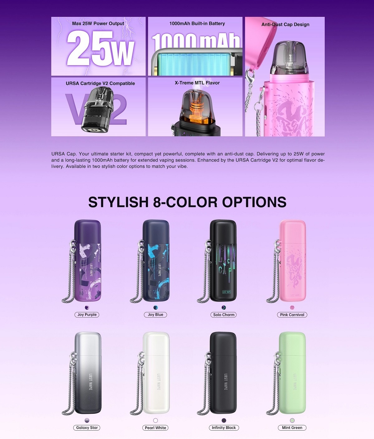 ursa cap pod kit 1000mah by lost vape 2