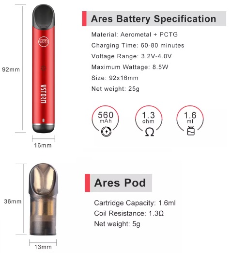ares pod starter kit by vapor storm 2
